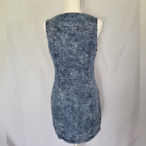 G by Guess - Blue Denim Button up Sleeveless Dress - (L) - Picture 2 of 4